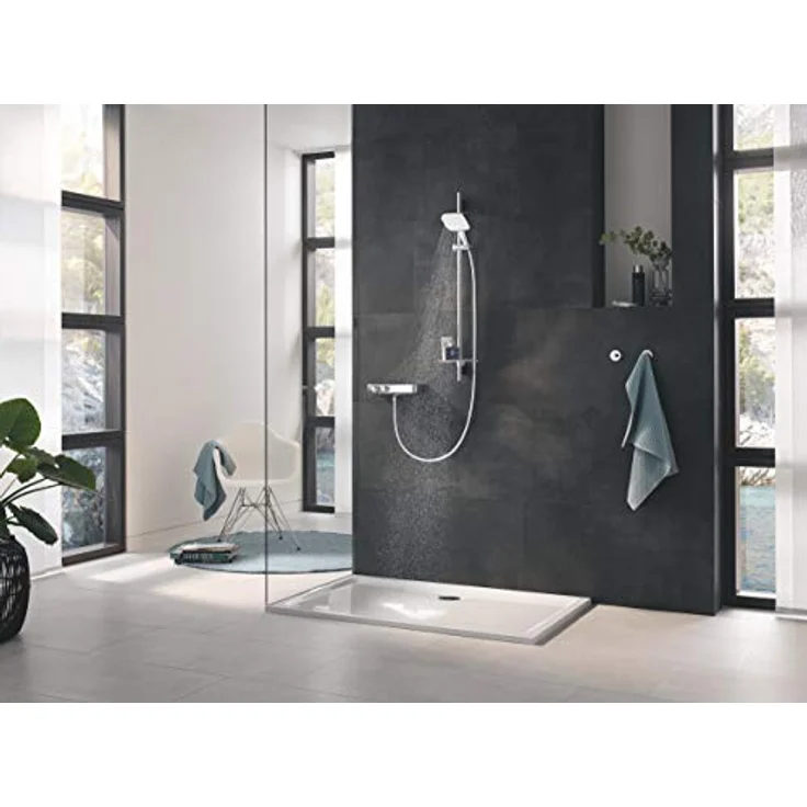 Grohe Rainshower SmartActive 130 Cube Brausestangenset, Duschbrause mit 3 Strahlarten, 12 l/min, weiß – Bild 2