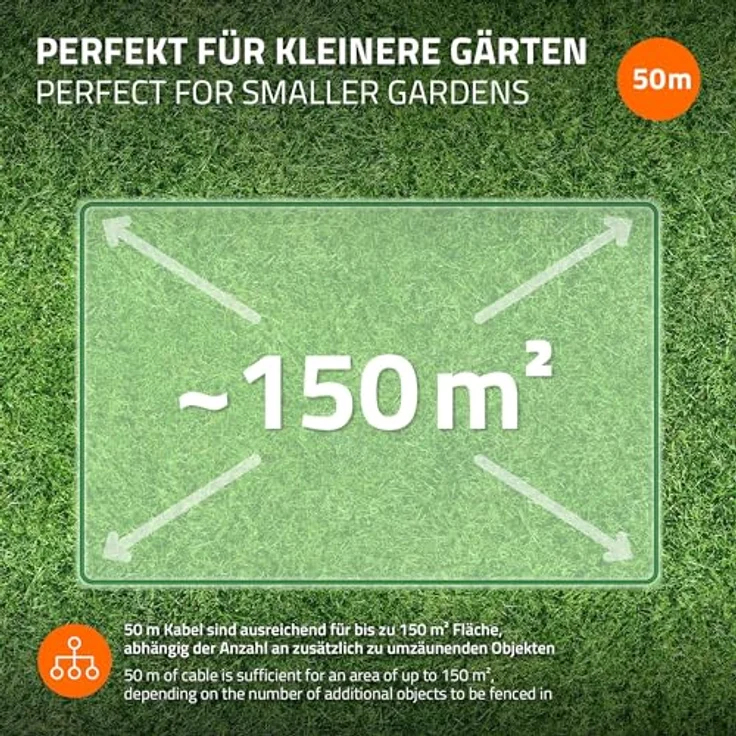 ECD Germany Mähroboter Begrenzungskabel, 50 m lang, witterungsbeständig und robust, Grün – Bild 4