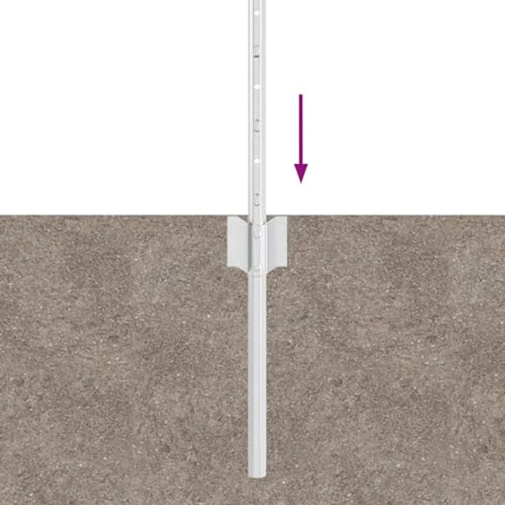 vidaXL Zaunpfosten U-Kanal, 5 Stück, 40 cm, verzinkter Stahl, silber – Bild 5