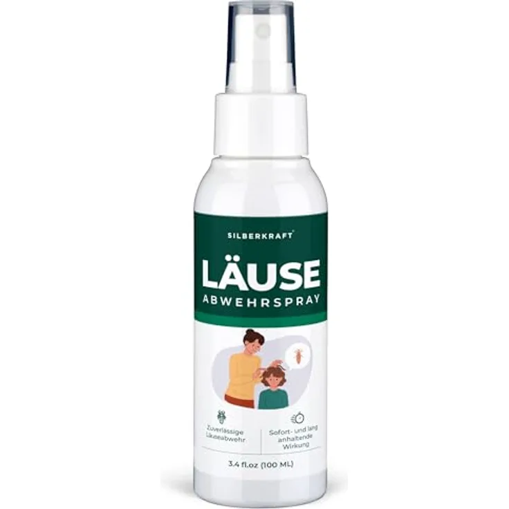 Silberkraft Kopfläusespray, Effektiver Läuseschutz für Kinder, 100 ml, mit Geraniol, dermatologisch getestet