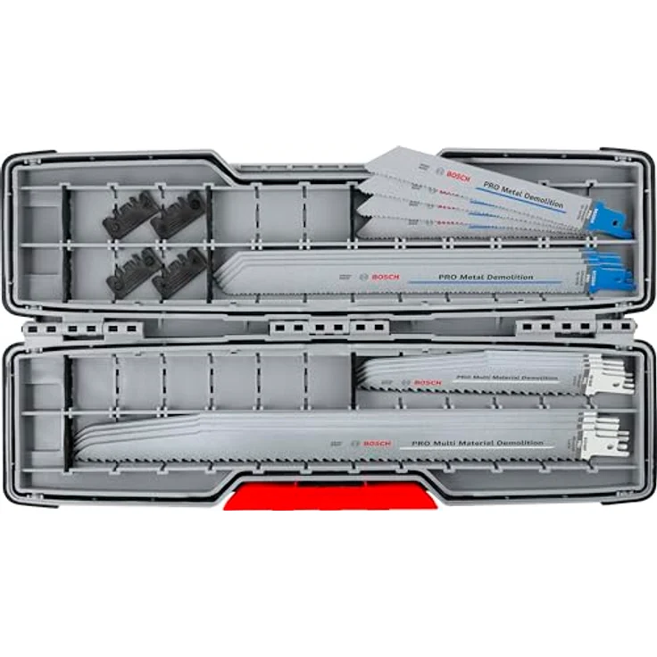 Bosch 16x PRO Tough Box Demolition Säbelsägeblatt-Set, 16-tlg. (für Rohre und Profile aus Metall, Nichteisenmetalle, Länge mm, Professional Zubehör Säbelsäge) – Bild 1