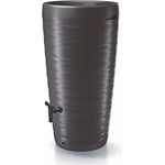 Spetebo Design Regentonne 240 L mit Wasserhahn - anthrazit - Regentank mit Pflanzschale als Deckel - Kunststoff Wasser Tonne Regen Tank Blumen Pflanzen Kübel wetterfest frostsicher