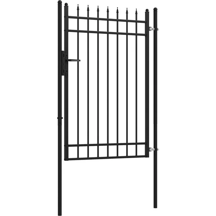 Outsunny Gartentor Gartentür mit Schloss, Türklinke, Schlüssel, für Garten, 107 x 204 cm, Schwarz – Bild 1