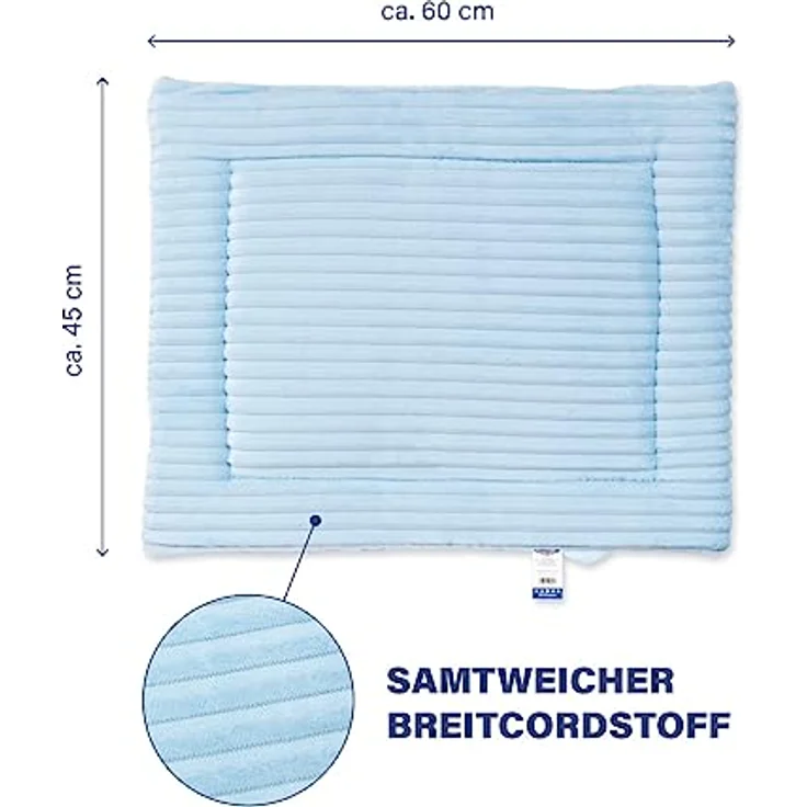 Wallace & Jones | Liegematte Cardi, Liegekissen für Hunde - hellblau | S | ca. 60 x 45 cm – Bild 2
