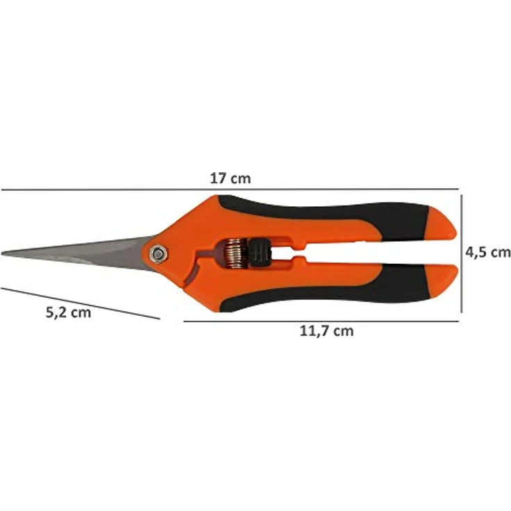 Zelsius 2er Set Ernteschere | Gerade, Spitze Klinge | Orange/Schwarz | Gartenschere Rosenschere Pflanzenschere Leseschere Grow Schere – Bild 5