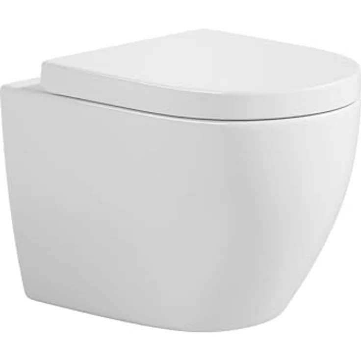 sanicomfort Hänge-WC Adonis 2.0, spülrandlos mit Turbo Flush 360°, Tiefspüler in Weiß, inkl. Softclose Sitz, leise Twister Spülung, Geberit-kompatibel – Bild 5