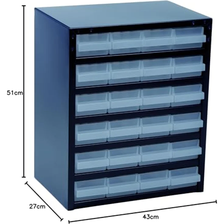 Raaco Werkstattschrank Stahlmagazin 250/24-2, 24 Schubladen, galvanisiertes Stahlblech, anthrazit, 35.70 cm x 43.50 cm – Bild 2