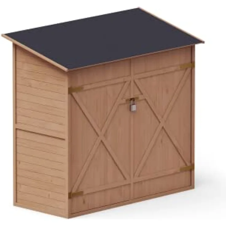 Upyard GardenShed - modernes Gartenhaus aus Holz - geräumiger Garten-Geräteschuppen aus langlebigem, wetterbeständigem Massivholz, 149x78x164, Hellbraun