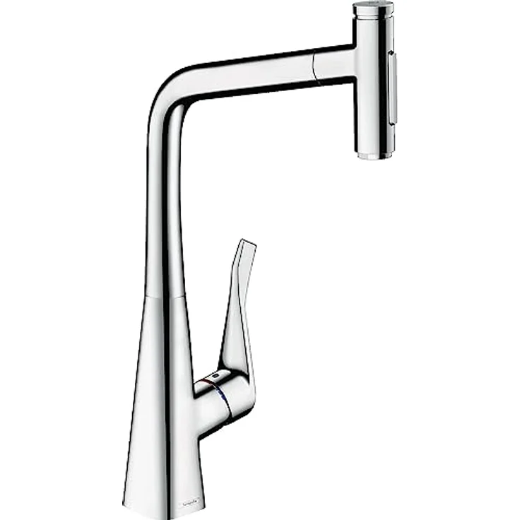 hansgrohe 320 Metris Select M71, Küchenarmatur mit Ausziehbrause und 2 Strahlarten, Hochdruck – Bild 1