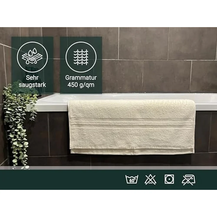 Zollner Saunatuch Beige, 70x180 cm, 100% Baumwolle, Oeko-Tex® Standard 100, schnell trocknend, für Sauna und Freizeit – Bild 5