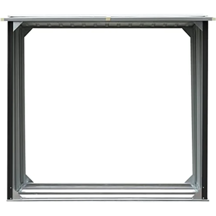 vidaXL Brennholzlager Kaminholzunterstand Brennholzregal Brennholzunterstand Kaminholzständer Holzlager Verzinkter Stahl 172x91x154cm Anthrazit – Bild 4