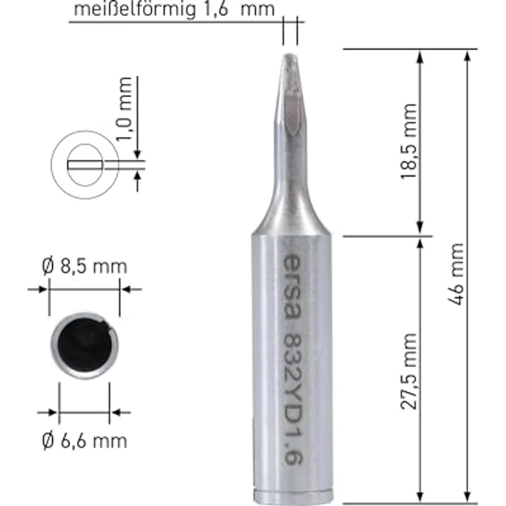 Ersa 0832YD Lötspitze Meißelform, gerade Inhalt 1St. – Bild 3