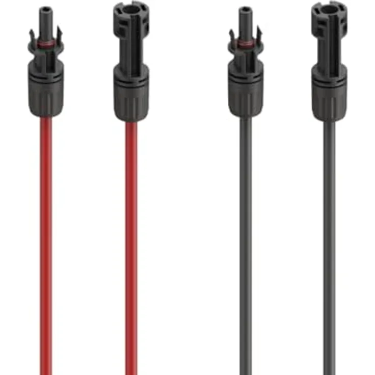 Hama Solarkabel Verlängerung für PV-Anlage, MC4, 4 mm², 2x 3 m, Rot und Schwarz