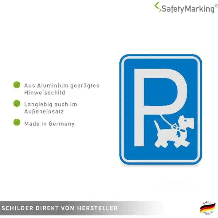 Betriebsausstattung24® Hundeparkplatz (Symbolschild) Hinweisschild für Gewerbe und Privat,Alu,15x20 cm – Bild 3