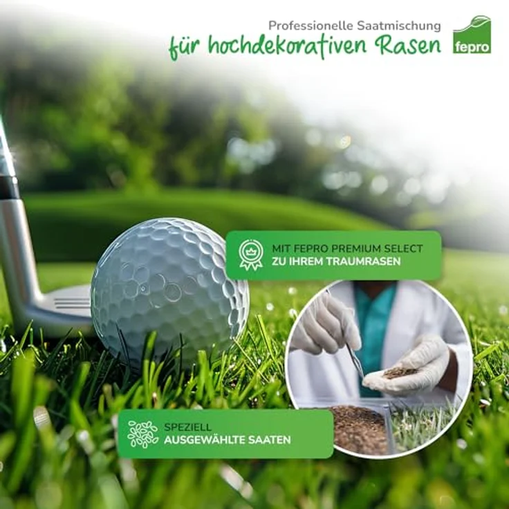 Fepro Premium Select 20kg Zierrasen, dichte & tiefgrüne Rasensamen für 800m², ideal für Neuansaat und Nachsaat – Bild 5