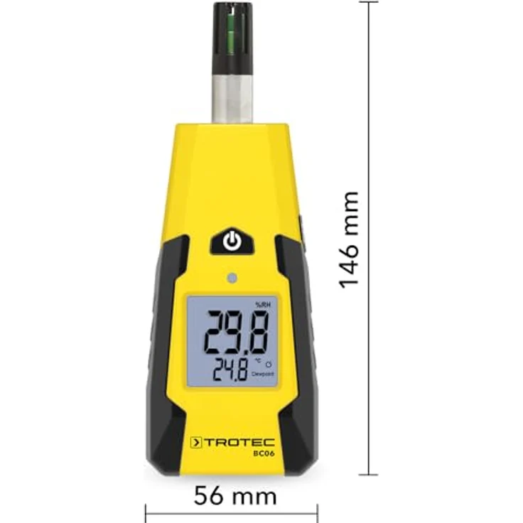 TROTEC BC06 Thermohygrometer, präziser Luftfeuchtigkeitsmesser und Thermometer mit Min/Max-Funktion und Taupunktanzeige – Bild 3