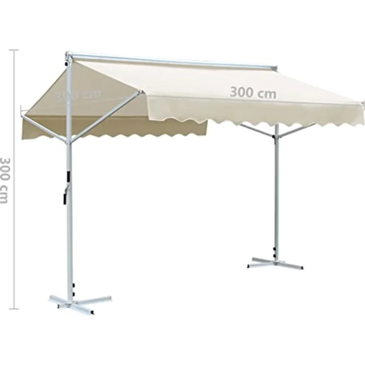 vidaXL Freistehende Markise 3x3 m Creme – Bild 3