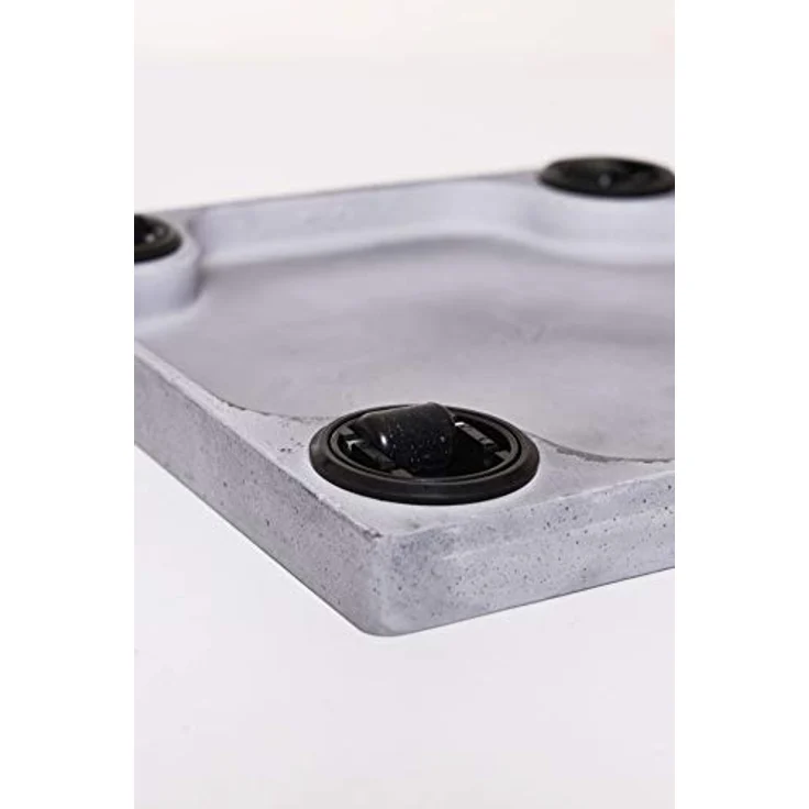 VIVANNO Untersetzer mit Rollen Pflanzenroller eckig Kunststein Movo Grau - 4 x 28 x 28 cm – Bild 5