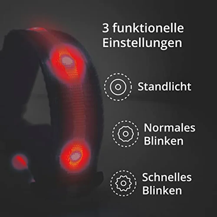 Leuchthalsband für Hunde [Das Original] Leuchtendes LED Hundehalsband zum spazieren gehen auch im Dunkeln- sehr Lange Akkulaufzeit – Sicher Dank hochwertigem Metallverschluss (Rot, L) – Bild 4