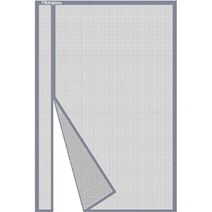 Risareyi Seitliche Öffnung Fliegengitter Tür Magnet, 205x205cm, Grau, Fiberglas Netz, Insektenschutz ohne Bohren für Balkontür und Terrassentür – Bild 1