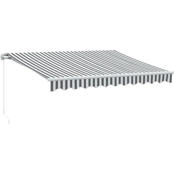 vidaXL Markise mit LED-Beleuchtung Manuell Anthrazit & Weiß 300x250 cm, Wasserfester Stoff, Einfach zu bedienen, Vielseitige Einsatzmöglichkeiten – Bild 1