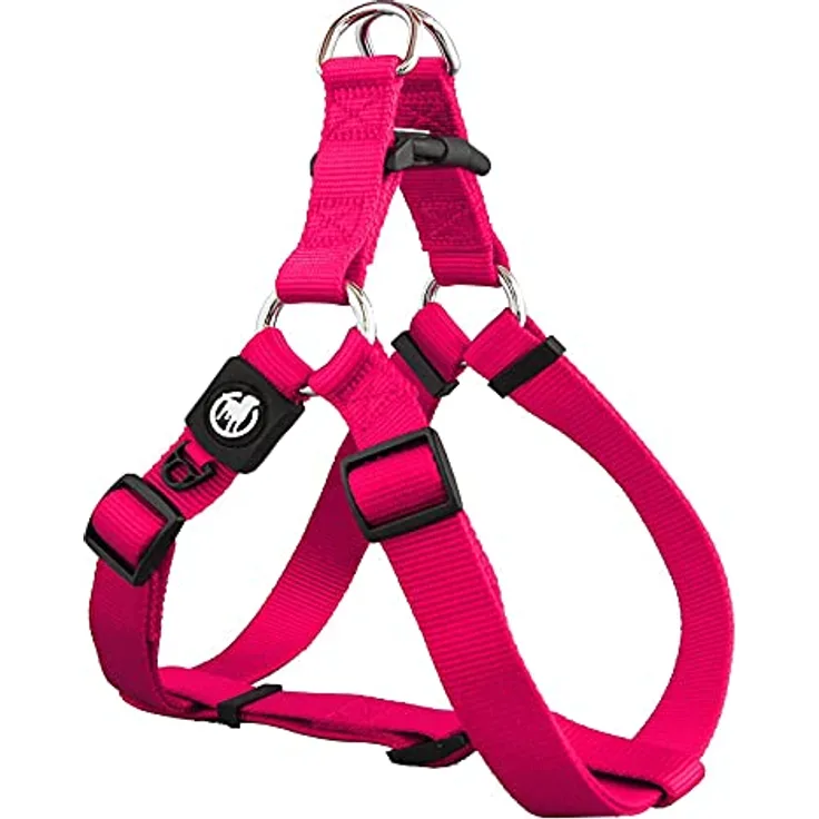 DDOXX Hundegeschirr Nylon, Step-In, Verstellbar, Ausbruchsicher | für kleine, mittel-große & Grosse Hunde | Brust-Geschirr Hund Katze Welpe Auto | Welpen-Geschirr Katzen-Geschirr | Pink, XXS