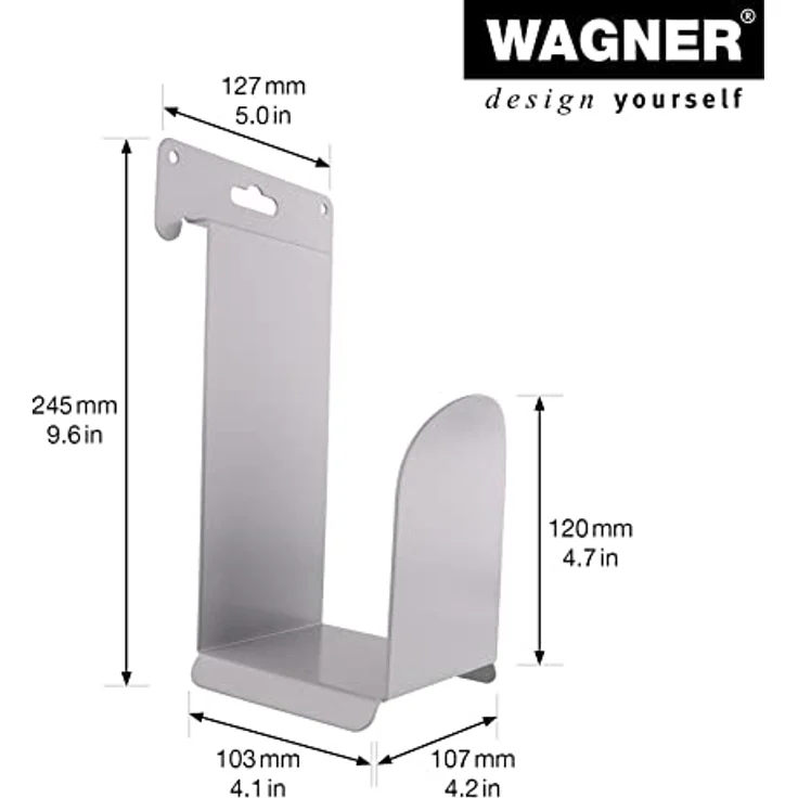 Wagner System Schlauchhalterung EH 2056, pulverbeschichteter Stahl für Gartenschläuche und Kabel, 12,7 x 10,3 x 24,5 cm – Bild 2