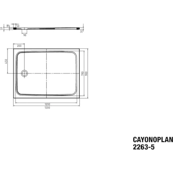 Kaldewei DW CAYONOPLAN M.2263-5, Duschwanne 900x1200x18,5 mm, hochwertige Verarbeitung – Bild 2