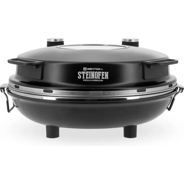 GENTOR Pizzaofen Pizzamaker 1200W 220-240V Elektrischer Pizzaofen mit feuerfestem Pizzastein bis 420 Grad