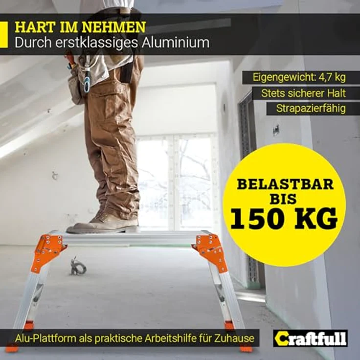 Craftfull Arbeitsplattform CF-107A Arbeitsbühne Arbeitspodest Trittbank Alu – Bild 4