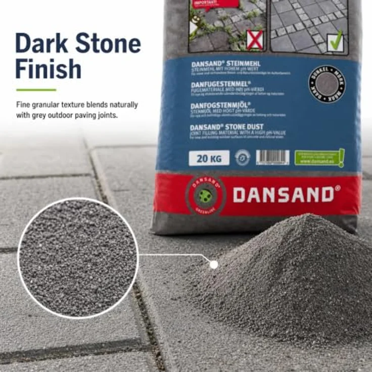 NO GROW Dansand Steinmehl unkrauthemmend dunkel 3-20mm Fugenbreite, 20 kg – Bild 6