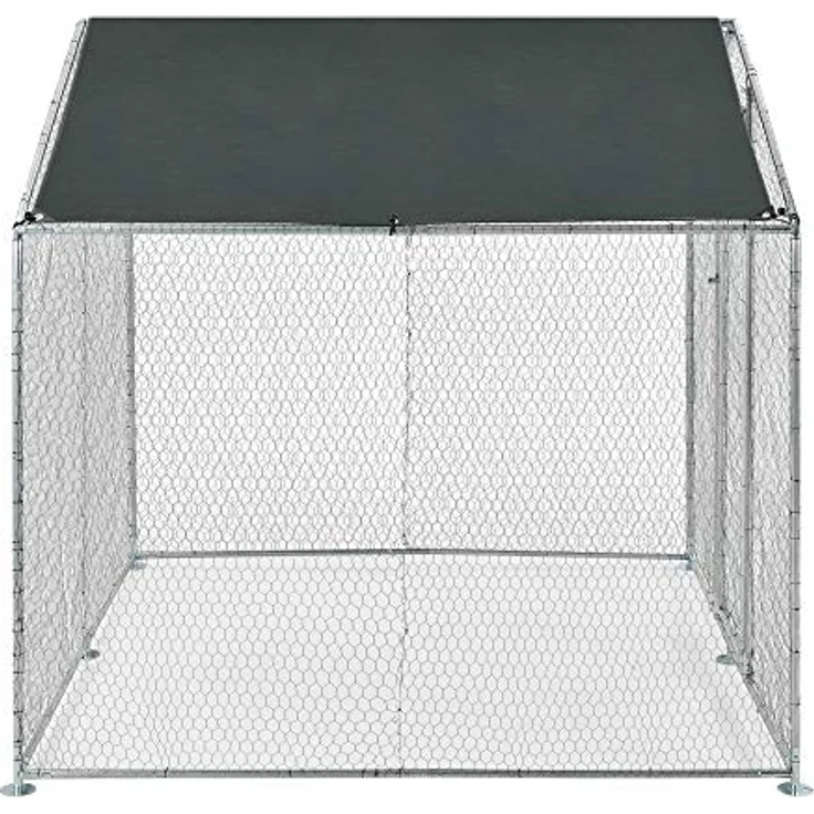 pro.tec Freigehege »Wels« mit Sonnendach, ideal für Kleintiere, 2 x 2 x 2 m, Silber mit dunkelgrünem Dach – Bild 5