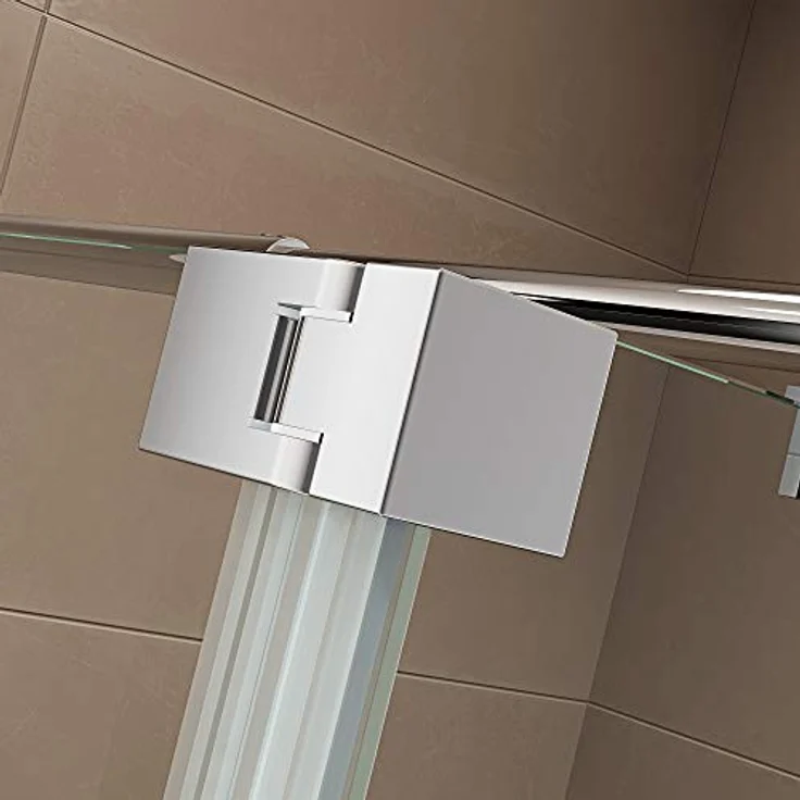 BERNSTEIN Seitenelement Spritzschutz Echtglas NT106, Duschzubehör für Walk-In Dusche, Klarglas, 200 cm hoch, 30 cm breit, ESG-Hartglas mit Nanobeschichtung, Edelstahl-Scharniere – Bild 5