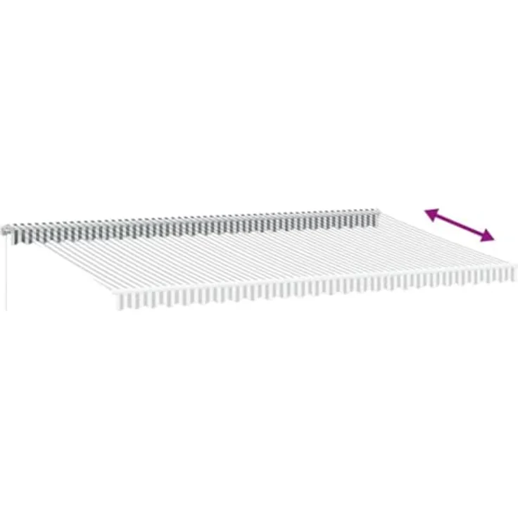 vidaXL Markise Markise Manuell Anthrazit Weiß 600x350 cm, langlebiges UV-beständiges Material, einfache Bedienung und vielseitige Einsatzmöglichkeiten – Bild 6