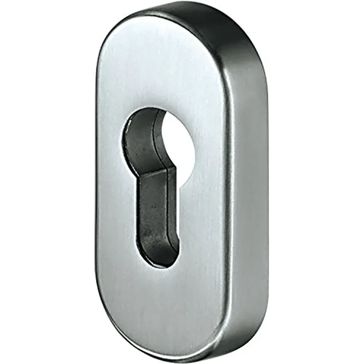 KABA Schutzrosette SH-Schiebe, oval, 33 x 74 x 9 mm, silber eloxiert, für Profilzylinder, verdeckt geschraubt