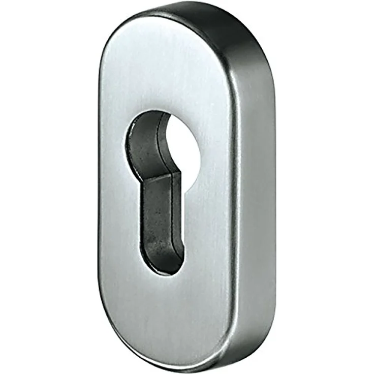 KABA Schutzrosette SH-Schiebe, oval, 33 x 74 x 9 mm, silber eloxiert, für Profilzylinder, verdeckt geschraubt – Bild 1