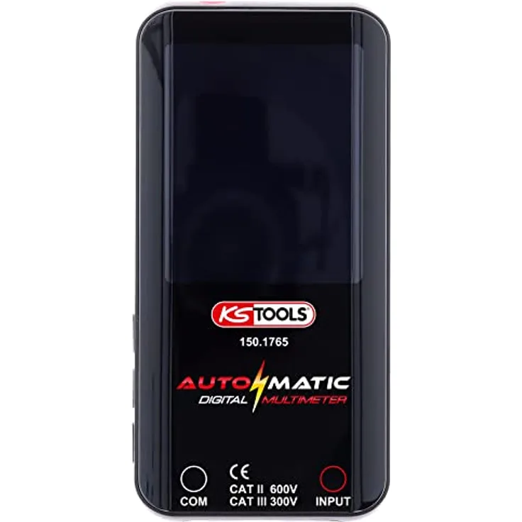 KS Tools 150.1765 Automatik Digital-Multimeter inkl. Prüfspitzen, Rot-schwarz