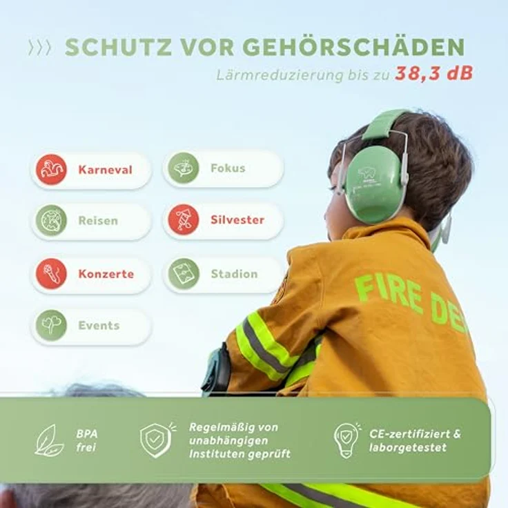 Schallwerk Kapselgehörschutz SCHALLWERK ® Kapselgehörschutz Kiddies - Gehörschutz für Kinder, bis zu 27 dB Lärmschutz, stufenlos verstellbar, schwarz – Bild 2