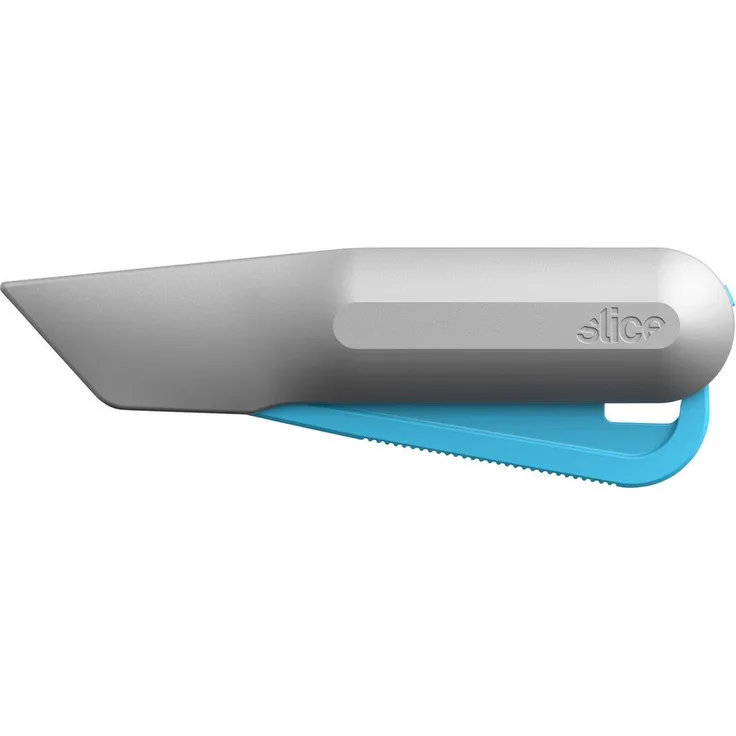 SLICE Cuttermesser Slice 10494, Smart-Retracting Metallgriff Quetschmesser mit fingerfreundlicher Klinge und werkzeuglosem Klingenwechsel