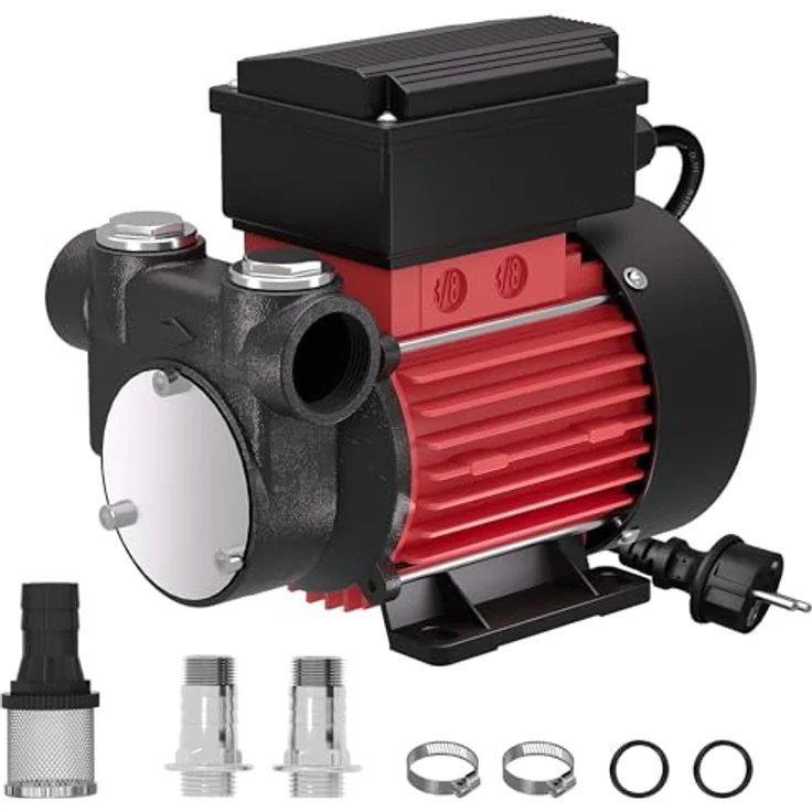 WilTec WilTec - Selbstansaugende Dieselpumpe 230V mit 60l-min, 2m Ansaughöhe, Dieselöl & Heizöl – Bild 2