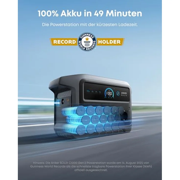 Anker SOLIX C1000 Gen 2 Tragbare Powerstation, 2.000W Solargenerator, 1.024Wh LiFePO₄-Akku, 49 Min schnelles Laden, 10 Jahre Lebensdauer, kompakt und mobil – Bild 2