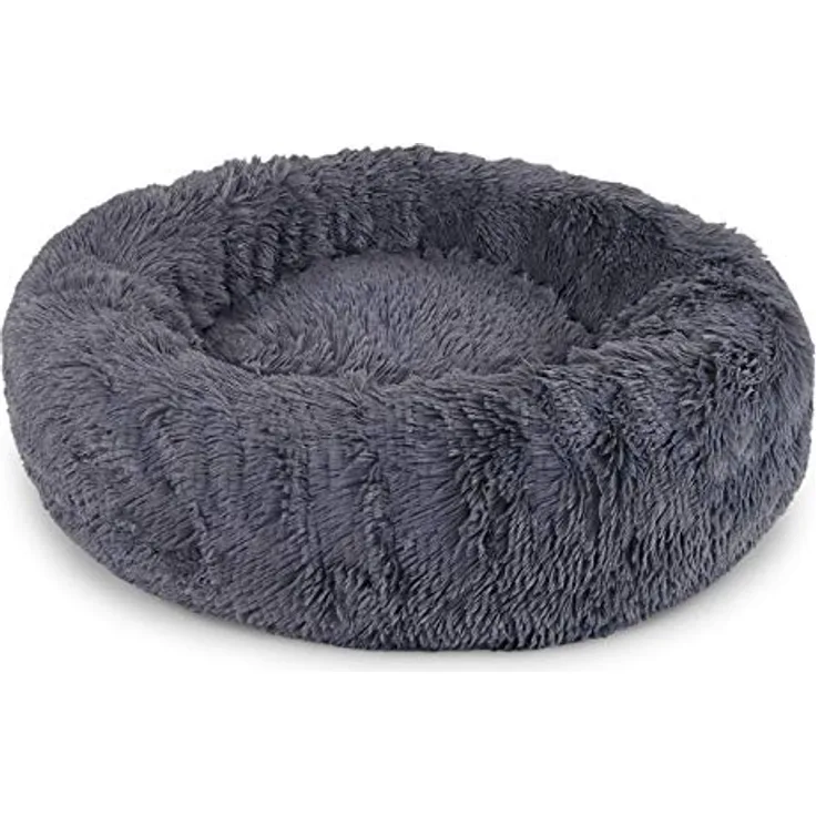 lionto Hundebett rund Hundekissen Hundesofa Katzenbett Donut, (S) 40 cm Ø dunkelgrau