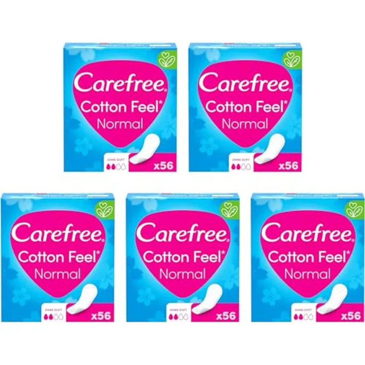 Carefree Cotton Feel Normal Slipeinlagen, 100% atmungsaktiv, ohne Duft, 56 Stück
