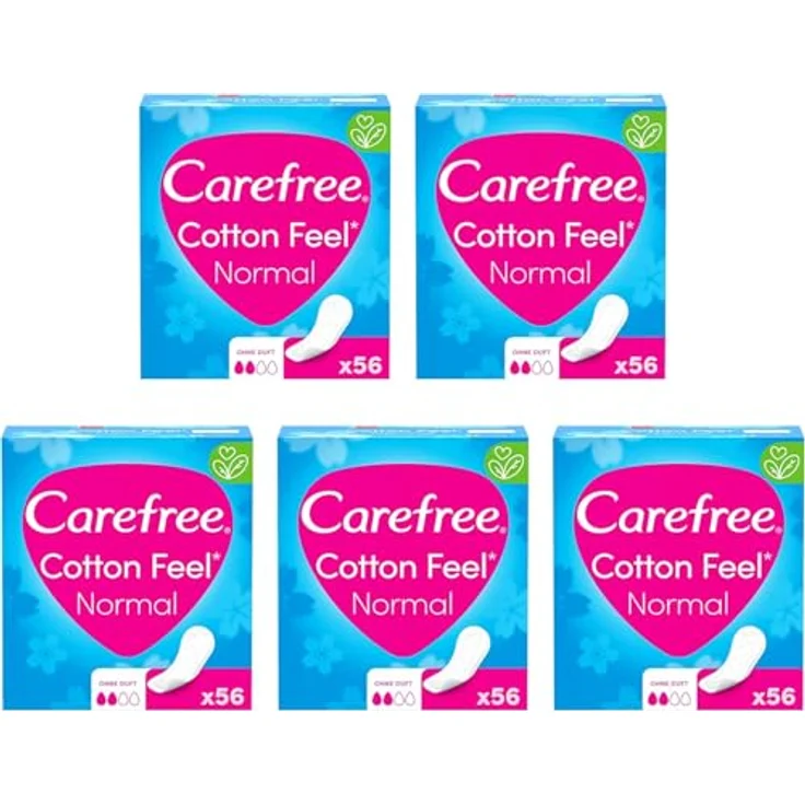 Carefree Cotton Feel Normal Slipeinlagen, 100% atmungsaktiv, ohne Duft, 56 Stück – Bild 1
