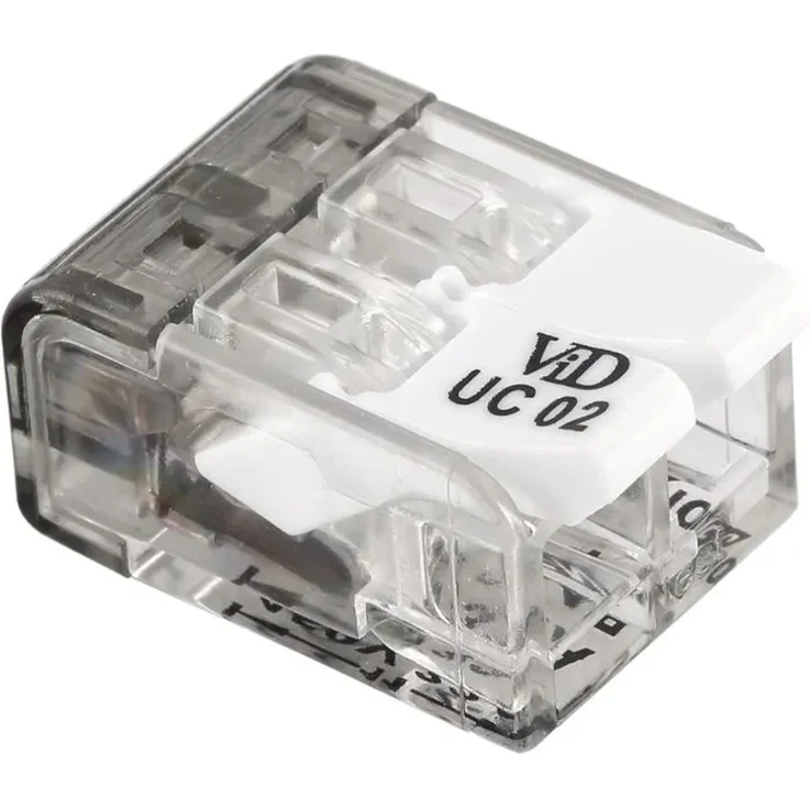 ViD UC02 Hebelklemme, 2-polig für Kabel 0,2-4,0 mm², VDE-zertifiziert, 100 Stück