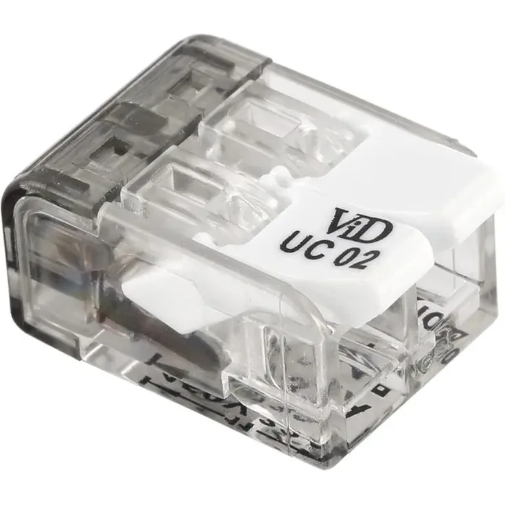 ViD UC02 Hebelklemme, 2-polig für Kabel 0,2-4,0 mm², VDE-zertifiziert, 100 Stück