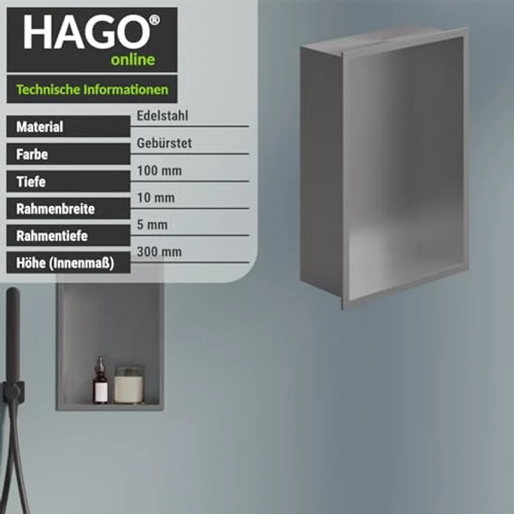 HAGO Duschwand DIY Duschnische Edelstahl gebürstet - Maximale Raumoptimierung und Elegantes Design – Bild 6