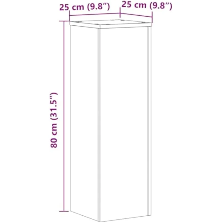 vidaXL Blumenständer Pflanzenständer 2 Stk Altholz-Optik 25x25x80 cm Spanplat, Holzwerkstoff, 50 kg Belastbarkeit, Altholzfarbe – Bild 4