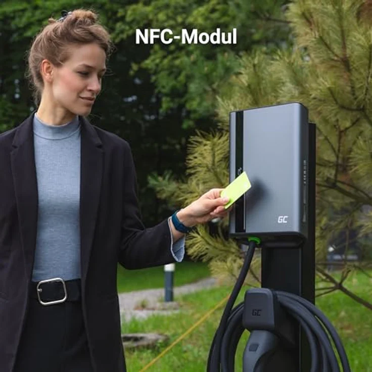 GreenCell GC EVGC021B2275, Elektroauto Ladestation Wallbox, 3,6 - 22 kW, 7,5 m Kabellänge, NFC, Typ 2 Anschluss, 32 A, IP54, IK10 Schutz – Bild 8