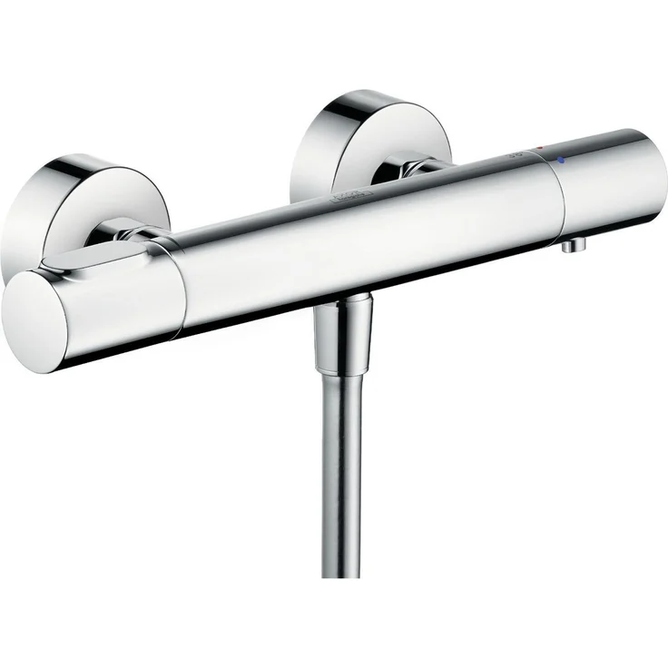 hansgrohe Axor Citterio M Brausethermostat Aufputz, Thermostat mit Sicherheitssperre 40°C und Temperaturbegrenzung, Brushed Nickel